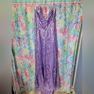 Elegant Purple Sequin Gown 20 W